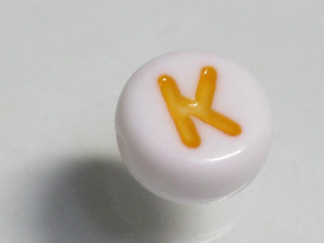 TOKO-BEADS P010-3-K Alphabet (K) 7mm P010-3-K アルファベット（K） 7mm Asian bead & African bead  Handmade,Lampeork,bead,asia,india,ethnic,parts,accessory,beads とんぼ玉,ビーズ,トンボ玉,アジア,インド,エスニック,手作り,パーツ,アクセサリー