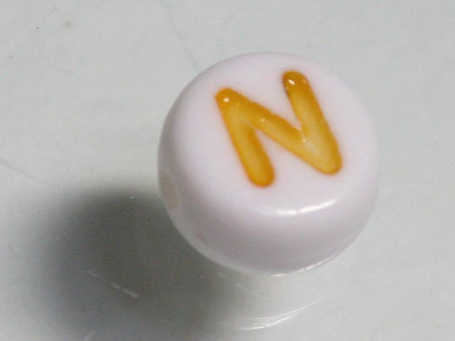 TOKO-BEADS P010-3-N Alphabet (N) 7mm P010-3-N アルファベット（N） 7mm Asian bead & African bead  Handmade,Lampeork,bead,asia,india,ethnic,parts,accessory,beads とんぼ玉,ビーズ,トンボ玉,アジア,インド,エスニック,手作り,パーツ,アクセサリー