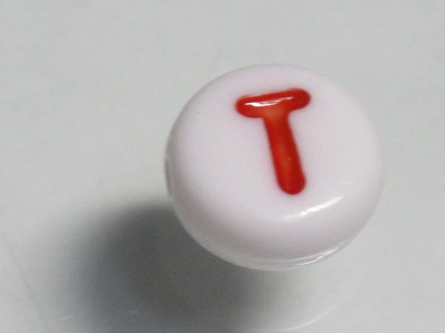 TOKO-BEADS P010-4-T Alphabet (T) 7mm P010-4-T アルファベット（T） 7mm Asian bead & African bead  Handmade,Lampeork,bead,asia,india,ethnic,parts,accessory,beads とんぼ玉,ビーズ,トンボ玉,アジア,インド,エスニック,手作り,パーツ,アクセサリー