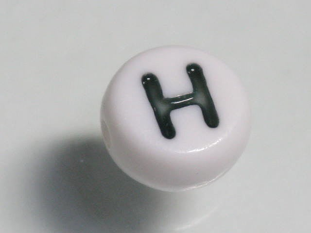 TOKO-BEADS P010-5-H Alphabet (H) 7mm P010-5-H アルファベット（H） 7mm Asian bead & African bead  Handmade,Lampeork,bead,asia,india,ethnic,parts,accessory,beads とんぼ玉,ビーズ,トンボ玉,アジア,インド,エスニック,手作り,パーツ,アクセサリー