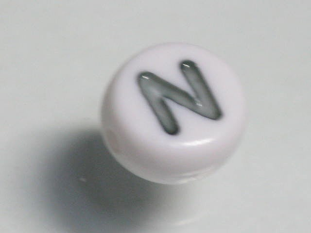 TOKO-BEADS P010-5-N Alphabet (N) 7mm P010-5-N アルファベット（N） 7mm Asian bead & African bead  Handmade,Lampeork,bead,asia,india,ethnic,parts,accessory,beads とんぼ玉,ビーズ,トンボ玉,アジア,インド,エスニック,手作り,パーツ,アクセサリー