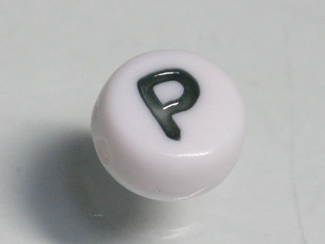 TOKO-BEADS P010-5-P Alphabet (P) 7mm P010-5-P アルファベット（P） 7mm Asian bead & African bead  Handmade,Lampeork,bead,asia,india,ethnic,parts,accessory,beads とんぼ玉,ビーズ,トンボ玉,アジア,インド,エスニック,手作り,パーツ,アクセサリー