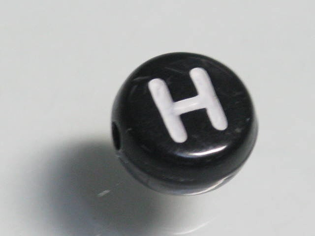 TOKO-BEADS P011-2-H Alphabet (H) 7mm P011-2-H アルファベット（H） 7mm Asian bead & African bead  Handmade,Lampeork,bead,asia,india,ethnic,parts,accessory,beads とんぼ玉,ビーズ,トンボ玉,アジア,インド,エスニック,手作り,パーツ,アクセサリー