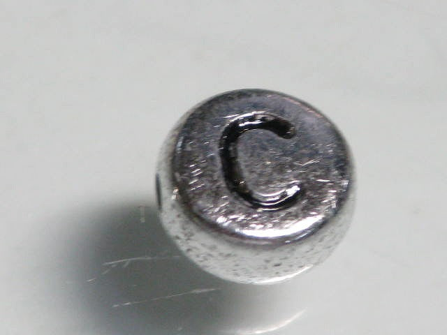 TOKO-BEADS P011-3-C Alphabet (C) 7mm P011-3-C アルファベット（C） 7mm Asian bead & African bead  Handmade,Lampeork,bead,asia,india,ethnic,parts,accessory,beads とんぼ玉,ビーズ,トンボ玉,アジア,インド,エスニック,手作り,パーツ,アクセサリー