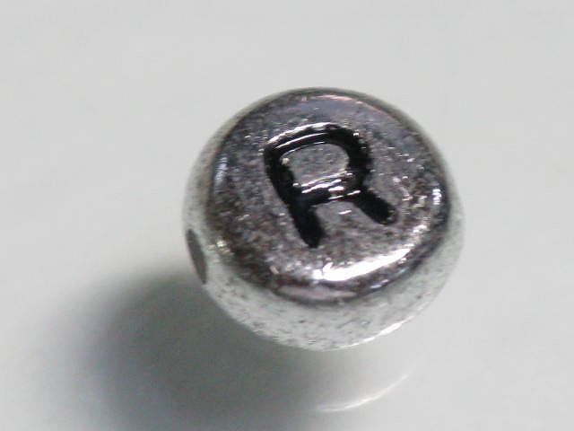 TOKO-BEADS P011-3-R Alphabet (R) 7mm P011-3-R アルファベット（R） 7mm Asian bead & African bead  Handmade,Lampeork,bead,asia,india,ethnic,parts,accessory,beads とんぼ玉,ビーズ,トンボ玉,アジア,インド,エスニック,手作り,パーツ,アクセサリー