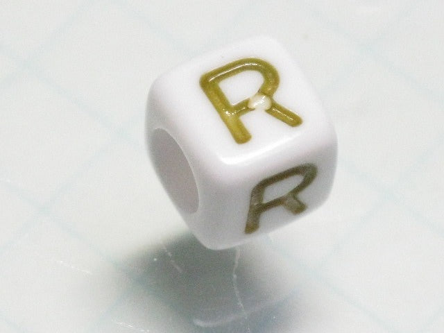 TOKO-BEADS P012-1-R Alphabet (R) 6mm P012-1-R アルファベット（R） 6mm Asian bead & African bead  Handmade,Lampeork,bead,asia,india,ethnic,parts,accessory,beads とんぼ玉,ビーズ,トンボ玉,アジア,インド,エスニック,手作り,パーツ,アクセサリー