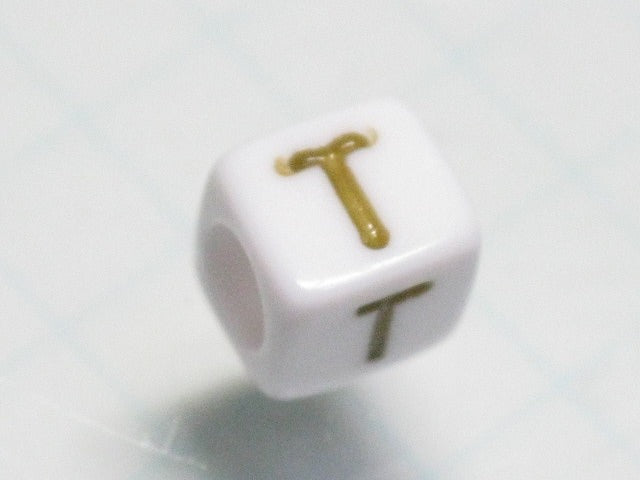 TOKO-BEADS P012-1-T Alphabet (T) 6mm P012-1-T アルファベット（T） 6mm Asian bead & African bead  Handmade,Lampeork,bead,asia,india,ethnic,parts,accessory,beads とんぼ玉,ビーズ,トンボ玉,アジア,インド,エスニック,手作り,パーツ,アクセサリー