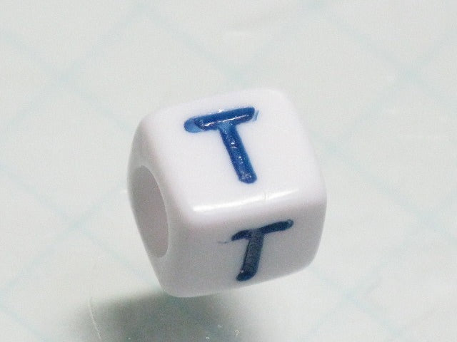 TOKO-BEADS P012-2-T Alphabet (T) 6mm P012-2-T アルファベット（T） 6mm Asian bead & African bead  Handmade,Lampeork,bead,asia,india,ethnic,parts,accessory,beads とんぼ玉,ビーズ,トンボ玉,アジア,インド,エスニック,手作り,パーツ,アクセサリー