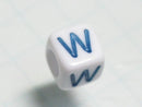 TOKO-BEADS P012-2-W Alphabet (W) 6mm P012-2-W アルファベット（W） 6mm Asian bead & African bead  Handmade,Lampeork,bead,asia,india,ethnic,parts,accessory,beads とんぼ玉,ビーズ,トンボ玉,アジア,インド,エスニック,手作り,パーツ,アクセサリー