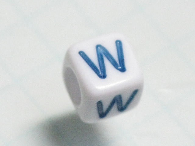 TOKO-BEADS P012-2-W Alphabet (W) 6mm P012-2-W アルファベット（W） 6mm Asian bead & African bead  Handmade,Lampeork,bead,asia,india,ethnic,parts,accessory,beads とんぼ玉,ビーズ,トンボ玉,アジア,インド,エスニック,手作り,パーツ,アクセサリー