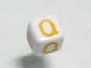 TOKO-BEADS P012-3-Q Alphabet (Q) 6mm P012-3-Q アルファベット（Q） 6mm Asian bead & African bead  Handmade,Lampeork,bead,asia,india,ethnic,parts,accessory,beads とんぼ玉,ビーズ,トンボ玉,アジア,インド,エスニック,手作り,パーツ,アクセサリー