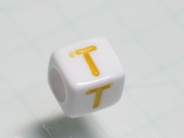 TOKO-BEADS P012-3-T Alphabet (T) 6mm P012-3-T アルファベット（T） 6mm Asian bead & African bead  Handmade,Lampeork,bead,asia,india,ethnic,parts,accessory,beads とんぼ玉,ビーズ,トンボ玉,アジア,インド,エスニック,手作り,パーツ,アクセサリー