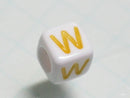 TOKO-BEADS P012-3-W Alphabet (W) 6mm P012-3-W アルファベット（W） 6mm Asian bead & African bead  Handmade,Lampeork,bead,asia,india,ethnic,parts,accessory,beads とんぼ玉,ビーズ,トンボ玉,アジア,インド,エスニック,手作り,パーツ,アクセサリー