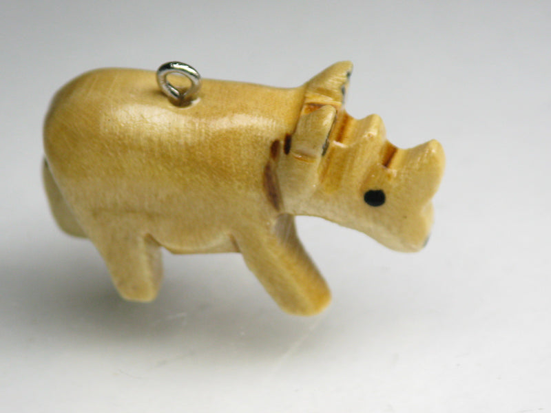 TOKO-BEADS PW002-31 Wooden Charm (Rhino with eyepin) 26mm PW002-31 ウッドチャーム（さい-9ピン付） 26mm Asian bead & African bead  Handmade,Lampeork,bead,asia,india,ethnic,parts,accessory,beads とんぼ玉,ビーズ,トンボ玉,アジア,インド,エスニック,手作り,パーツ,アクセサリー