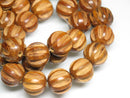 TOKO-BEADS PW301-72N Wooden bead (strand) 15mm PW301-72N ウッドビーズ（連） 15mm Asian bead & African bead  Handmade,Lampeork,bead,asia,india,ethnic,parts,accessory,beads とんぼ玉,ビーズ,トンボ玉,アジア,インド,エスニック,手作り,パーツ,アクセサリー