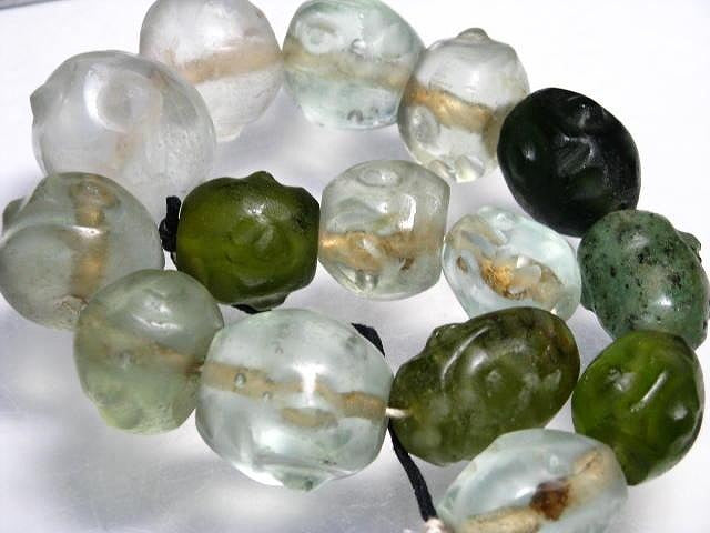 TOKO-BEADS RC003N-62 Old Glass bead (Musk) (strand) 18~30mm RC003N-62 オールドガラスビーズ（muka連） 18~30mm Asian bead & African bead  Handmade,Lampeork,bead,asia,india,ethnic,parts,accessory,beads とんぼ玉,ビーズ,トンボ玉,アジア,インド,エスニック,手作り,パーツ,アクセサリー