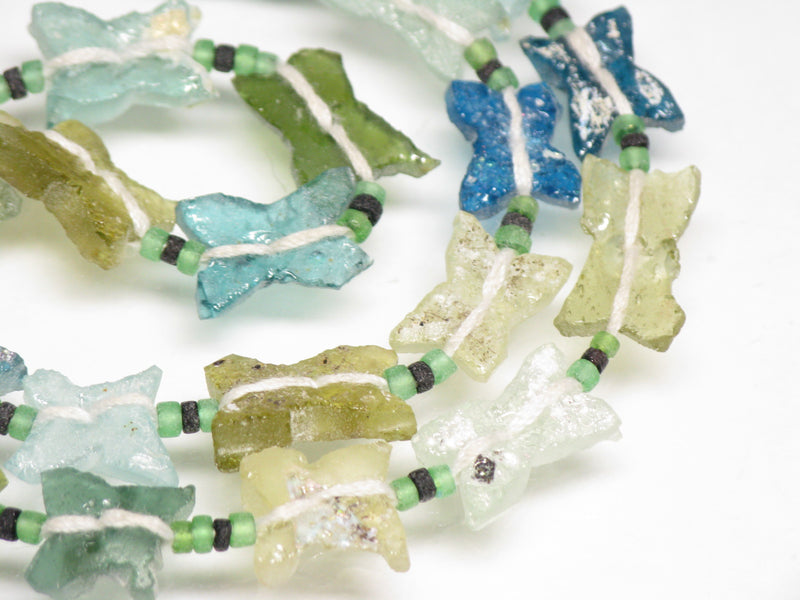 TOKO-BEADS RG101-10N Roman glass (butterfly cut) (strand) 9~12mm RG101-10N ローマングラス(バタフライカット)（連） 9~12mm Asian bead & African bead  Handmade,Lampeork,bead,asia,india,ethnic,parts,accessory,beads とんぼ玉,ビーズ,トンボ玉,アジア,インド,エスニック,手作り,パーツ,アクセサリー