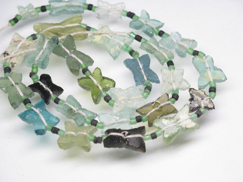TOKO-BEADS RG101N-04 Roman glass (butterfly cut) (strand) 9~12mm RG101N-04 ローマングラス(バタフライカット)（連） 9~12mm Asian bead & African bead  Handmade,Lampeork,bead,asia,india,ethnic,parts,accessory,beads とんぼ玉,ビーズ,トンボ玉,アジア,インド,エスニック,手作り,パーツ,アクセサリー