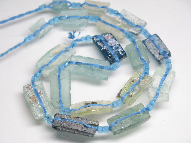 TOKO-BEADS RG103-01N Rectangular Roman glass with 2 Holes (strand) 8~9mm RG103-01N 長方形ローマングラス２穴（連） 8~9mm Asian bead & African bead  Handmade,Lampeork,bead,asia,india,ethnic,parts,accessory,beads とんぼ玉,ビーズ,トンボ玉,アジア,インド,エスニック,手作り,パーツ,アクセサリー
