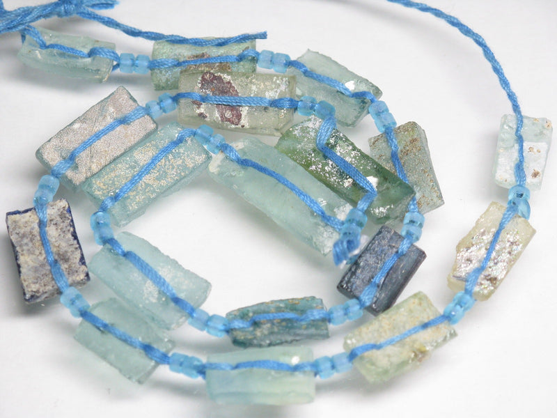 TOKO-BEADS RG103-02N Rectangular Roman glass with 2 Holes (strand) 8~9mm RG103-02N 長方形ローマングラス２穴（連） 8~9mm Asian bead & African bead  Handmade,Lampeork,bead,asia,india,ethnic,parts,accessory,beads とんぼ玉,ビーズ,トンボ玉,アジア,インド,エスニック,手作り,パーツ,アクセサリー