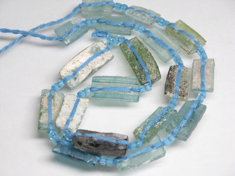 TOKO-BEADS RG103-04N Rectangular Roman glass with 2 Holes (strand) 8~9mm RG103-04N 長方形ローマングラス２穴（連） 8~9mm Asian bead & African bead  Handmade,Lampeork,bead,asia,india,ethnic,parts,accessory,beads とんぼ玉,ビーズ,トンボ玉,アジア,インド,エスニック,手作り,パーツ,アクセサリー