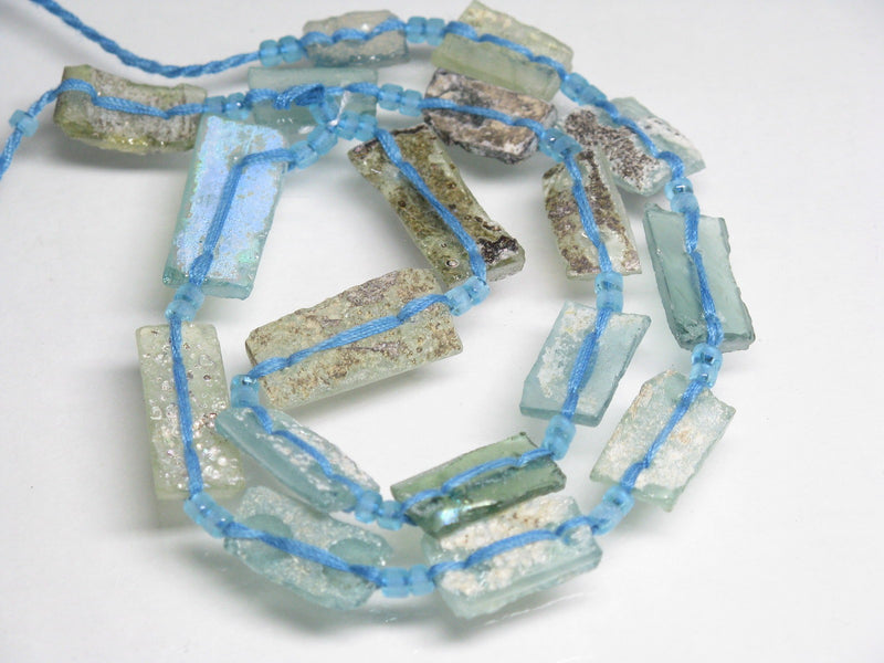 TOKO-BEADS RG103-06N Rectangular Roman glass with 2 Holes (strand) 8~9mm RG103-06N 長方形ローマングラス２穴（連） 8~9mm Asian bead & African bead  Handmade,Lampeork,bead,asia,india,ethnic,parts,accessory,beads とんぼ玉,ビーズ,トンボ玉,アジア,インド,エスニック,手作り,パーツ,アクセサリー