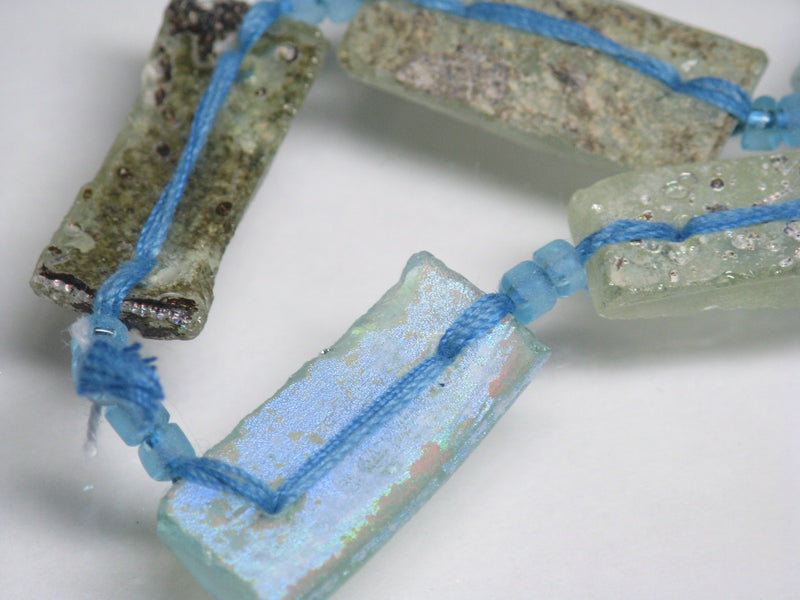 TOKO-BEADS RG103-06N Rectangular Roman glass with 2 Holes (strand) 8~9mm RG103-06N 長方形ローマングラス２穴（連） 8~9mm Asian bead & African bead  Handmade,Lampeork,bead,asia,india,ethnic,parts,accessory,beads とんぼ玉,ビーズ,トンボ玉,アジア,インド,エスニック,手作り,パーツ,アクセサリー