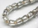 TOKO-BEADS | TOKO-BEADS |T150-01N シルバーサンドイッチ玉（連） 5~6mm | TOKO-BEADS |T150-01N Silver Sandwich bead(strand)  5~6mm Asian bead & African bead  Handmade,Lampeork,bead,asia,india,ethnic,parts,accessory,beads とんぼ玉,ビーズ,トンボ玉,アジア,インド,エスニック,手作り,パーツ,アクセサリー
