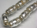 TOKO-BEADS | TOKO-BEADS |T150-04N シルバーサンドイッチ玉（連） 7.5~8.5mm | TOKO-BEADS |T150-04N Silver Sandwich bead(strand)  7.5~8.5mm Asian bead & African bead  Handmade,Lampeork,bead,asia,india,ethnic,parts,accessory,beads とんぼ玉,ビーズ,トンボ玉,アジア,インド,エスニック,手作り,パーツ,アクセサリー