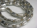 TOKO-BEADS | TOKO-BEADS |T150-05N シルバーサンドイッチ玉（連） 8~9mm | TOKO-BEADS |T150-05N Silver Sandwich bead(strand)  8~9mm Asian bead & African bead  Handmade,Lampeork,bead,asia,india,ethnic,parts,accessory,beads とんぼ玉,ビーズ,トンボ玉,アジア,インド,エスニック,手作り,パーツ,アクセサリー