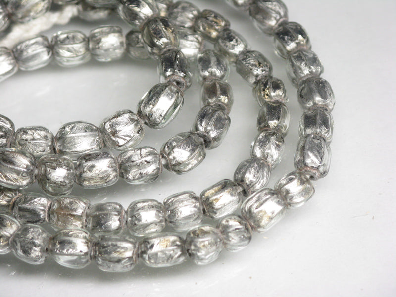 TOKO-BEADS T150-06N Silver Sandwich bead(strand)  6~7mm T150-06N シルバーサンドイッチ玉（連） 6~7mm Asian bead & African bead  Handmade,Lampeork,bead,asia,india,ethnic,parts,accessory,beads とんぼ玉,ビーズ,トンボ玉,アジア,インド,エスニック,手作り,パーツ,アクセサリー