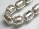 TOKO-BEADS T150-07N Silver Sandwich bead(strand)  7.5~8.5mm T150-07N シルバーサンドイッチ玉（連） 7.5~8.5mm Asian bead & African bead  Handmade,Lampeork,bead,asia,india,ethnic,parts,accessory,beads とんぼ玉,ビーズ,トンボ玉,アジア,インド,エスニック,手作り,パーツ,アクセサリー
