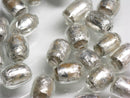TOKO-BEADS T150-07S Silver Sandwich bead 7.5~8.5mm T150-07S シルバーサンドイッチ玉 7.5~8.5mm Asian bead & African bead  Handmade,Lampeork,bead,asia,india,ethnic,parts,accessory,beads とんぼ玉,ビーズ,トンボ玉,アジア,インド,エスニック,手作り,パーツ,アクセサリー