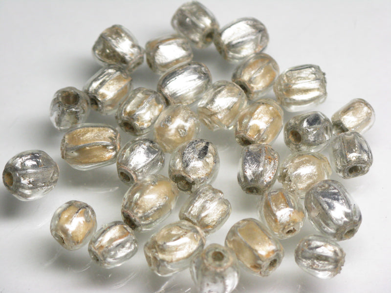 TOKO-BEADS T150-35S Silver Sandwich bead 7mm T150-35S シルバーサンドイッチ玉 7mm Asian bead & African bead  Handmade,Lampeork,bead,asia,india,ethnic,parts,accessory,beads とんぼ玉,ビーズ,トンボ玉,アジア,インド,エスニック,手作り,パーツ,アクセサリー