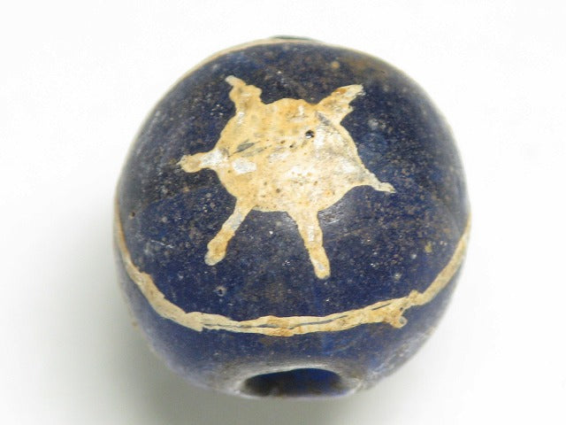 TOKO-BEADS T588-07 Manik Burung(blue) 17mm T588-07 マニックブルン（鳥玉/ブルー） 17mm Asian bead & African bead  Handmade,Lampeork,bead,asia,india,ethnic,parts,accessory,beads とんぼ玉,ビーズ,トンボ玉,アジア,インド,エスニック,手作り,パーツ,アクセサリー