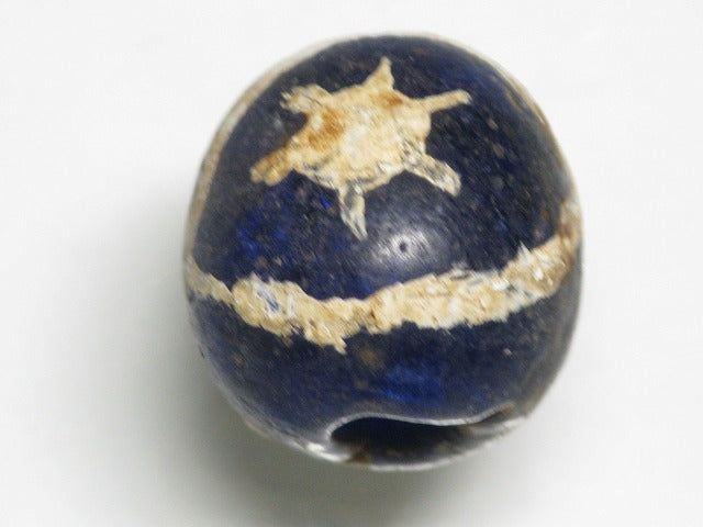 TOKO-BEADS T588-08 Manik Burung(blue) 14.5mm T588-08 マニックブルン（鳥玉/ブルー） 14.5mm Asian bead & African bead  Handmade,Lampeork,bead,asia,india,ethnic,parts,accessory,beads とんぼ玉,ビーズ,トンボ玉,アジア,インド,エスニック,手作り,パーツ,アクセサリー