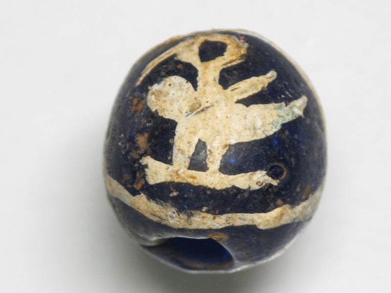 TOKO-BEADS T588-08 Manik Burung(blue) 14.5mm T588-08 マニックブルン（鳥玉/ブルー） 14.5mm Asian bead & African bead  Handmade,Lampeork,bead,asia,india,ethnic,parts,accessory,beads とんぼ玉,ビーズ,トンボ玉,アジア,インド,エスニック,手作り,パーツ,アクセサリー