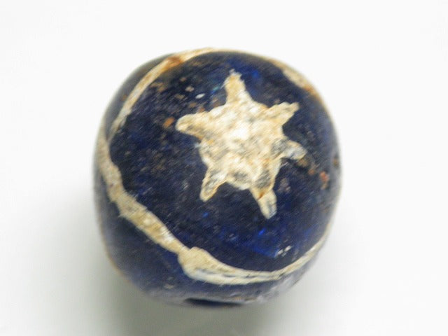 TOKO-BEADS T588-16 Manik Burung(blue) 15mm T588-16 マニックブルン（鳥玉/ブルー） 15mm Asian bead & African bead  Handmade,Lampeork,bead,asia,india,ethnic,parts,accessory,beads とんぼ玉,ビーズ,トンボ玉,アジア,インド,エスニック,手作り,パーツ,アクセサリー