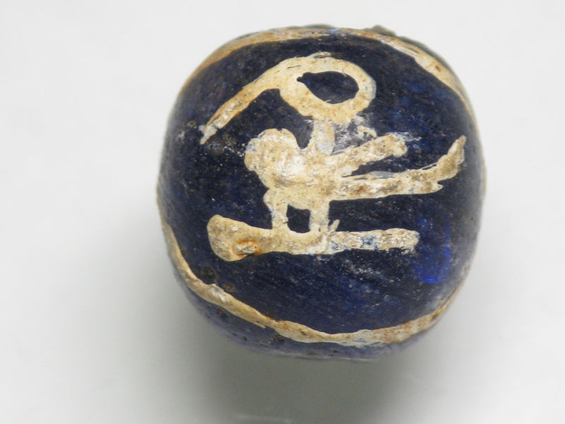 TOKO-BEADS T588-16 Manik Burung(blue) 15mm T588-16 マニックブルン（鳥玉/ブルー） 15mm Asian bead & African bead  Handmade,Lampeork,bead,asia,india,ethnic,parts,accessory,beads とんぼ玉,ビーズ,トンボ玉,アジア,インド,エスニック,手作り,パーツ,アクセサリー