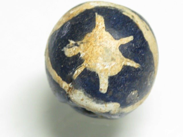 TOKO-BEADS T588-19 Manik Burung(blue) 16mm T588-19 マニックブルン（鳥玉/ブルー） 16mm Asian bead & African bead  Handmade,Lampeork,bead,asia,india,ethnic,parts,accessory,beads とんぼ玉,ビーズ,トンボ玉,アジア,インド,エスニック,手作り,パーツ,アクセサリー