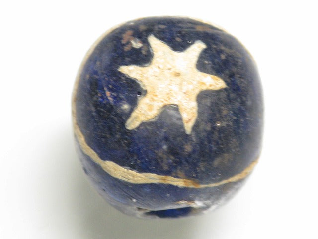 TOKO-BEADS T588-23 Manik Burung(blue) 16mm T588-23 マニックブルン（鳥玉/ブルー） 16mm Asian bead & African bead  Handmade,Lampeork,bead,asia,india,ethnic,parts,accessory,beads とんぼ玉,ビーズ,トンボ玉,アジア,インド,エスニック,手作り,パーツ,アクセサリー