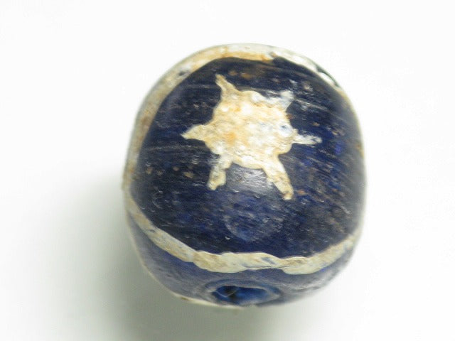 TOKO-BEADS T588-24 Manik Burung(blue) 14mm T588-24 マニックブルン（鳥玉/ブルー） 14mm Asian bead & African bead  Handmade,Lampeork,bead,asia,india,ethnic,parts,accessory,beads とんぼ玉,ビーズ,トンボ玉,アジア,インド,エスニック,手作り,パーツ,アクセサリー