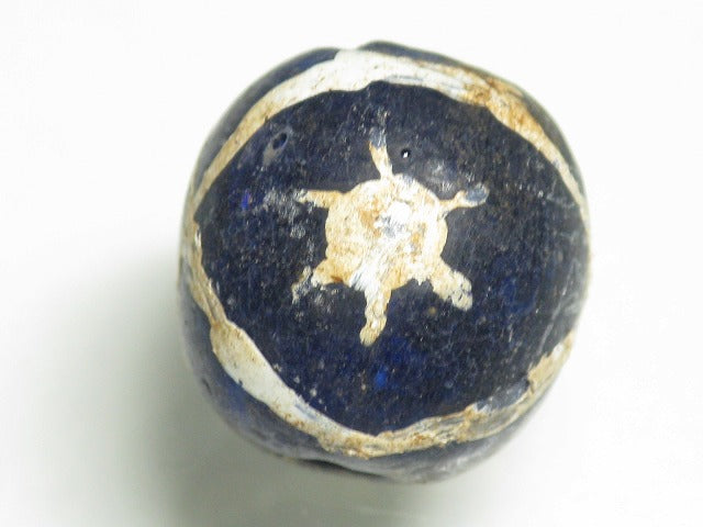 TOKO-BEADS T588-26 Manik Burung(blue) 15mm T588-26 マニックブルン（鳥玉/ブルー） 15mm Asian bead & African bead  Handmade,Lampeork,bead,asia,india,ethnic,parts,accessory,beads とんぼ玉,ビーズ,トンボ玉,アジア,インド,エスニック,手作り,パーツ,アクセサリー