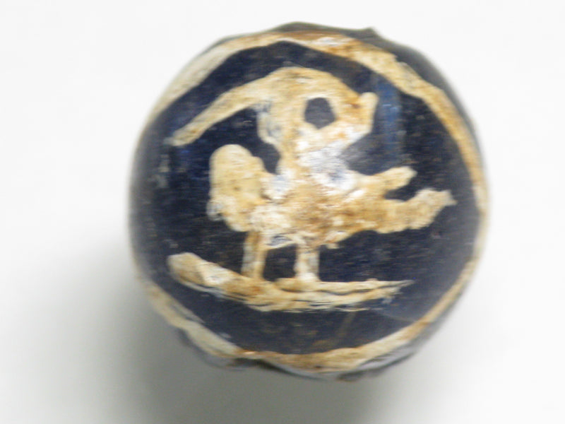 TOKO-BEADS T588-28 Manik Burung(blue) 17mm T588-28 マニックブルン（鳥玉/ブルー） 17mm Asian bead & African bead  Handmade,Lampeork,bead,asia,india,ethnic,parts,accessory,beads とんぼ玉,ビーズ,トンボ玉,アジア,インド,エスニック,手作り,パーツ,アクセサリー