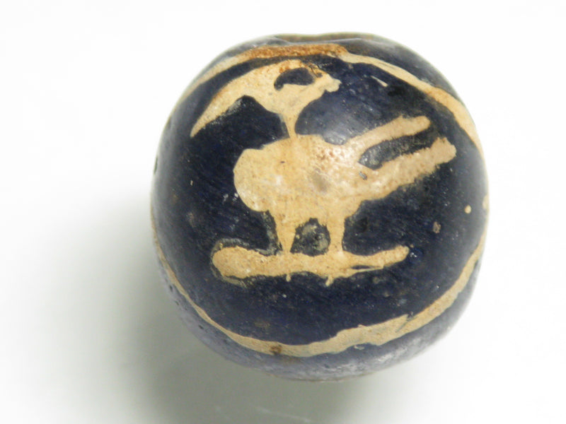 TOKO-BEADS T588-29 Manik Burung(blue) 16.5mm T588-29 マニックブルン（鳥玉/ブルー） 16.5mm Asian bead & African bead  Handmade,Lampeork,bead,asia,india,ethnic,parts,accessory,beads とんぼ玉,ビーズ,トンボ玉,アジア,インド,エスニック,手作り,パーツ,アクセサリー