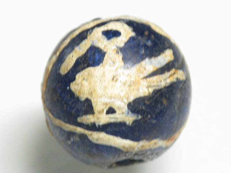 TOKO-BEADS T588-31 Manik Burung(blue) 17mm T588-31 マニックブルン（鳥玉/ブルー） 17mm Asian bead & African bead  Handmade,Lampeork,bead,asia,india,ethnic,parts,accessory,beads とんぼ玉,ビーズ,トンボ玉,アジア,インド,エスニック,手作り,パーツ,アクセサリー