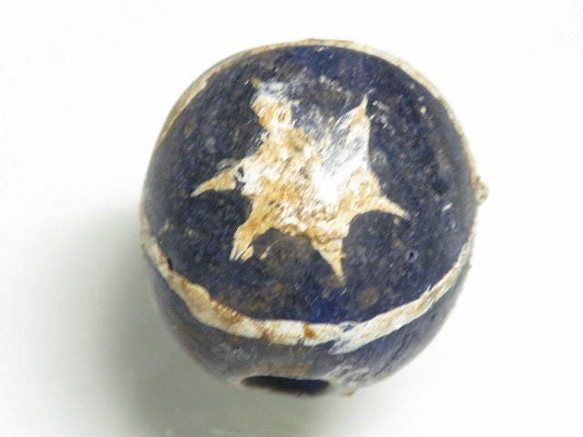 TOKO-BEADS T588-34 Manik Burung(blue) 16mm T588-34 マニックブルン（鳥玉/ブルー） 16mm Asian bead & African bead  Handmade,Lampeork,bead,asia,india,ethnic,parts,accessory,beads とんぼ玉,ビーズ,トンボ玉,アジア,インド,エスニック,手作り,パーツ,アクセサリー