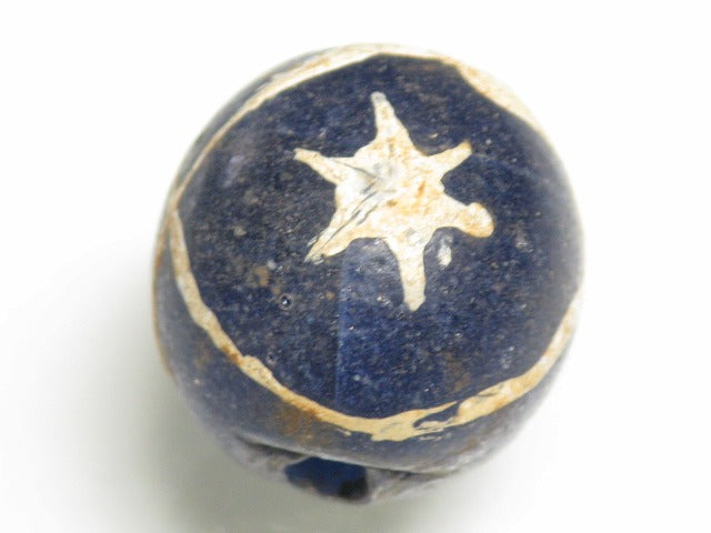 TOKO-BEADS T588-35 Manik Burung(blue) 17mm T588-35 マニックブルン（鳥玉/ブルー） 17mm Asian bead & African bead  Handmade,Lampeork,bead,asia,india,ethnic,parts,accessory,beads とんぼ玉,ビーズ,トンボ玉,アジア,インド,エスニック,手作り,パーツ,アクセサリー