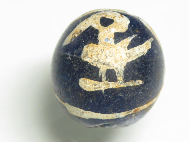 TOKO-BEADS T588-35 Manik Burung(blue) 17mm T588-35 マニックブルン（鳥玉/ブルー） 17mm Asian bead & African bead  Handmade,Lampeork,bead,asia,india,ethnic,parts,accessory,beads とんぼ玉,ビーズ,トンボ玉,アジア,インド,エスニック,手作り,パーツ,アクセサリー