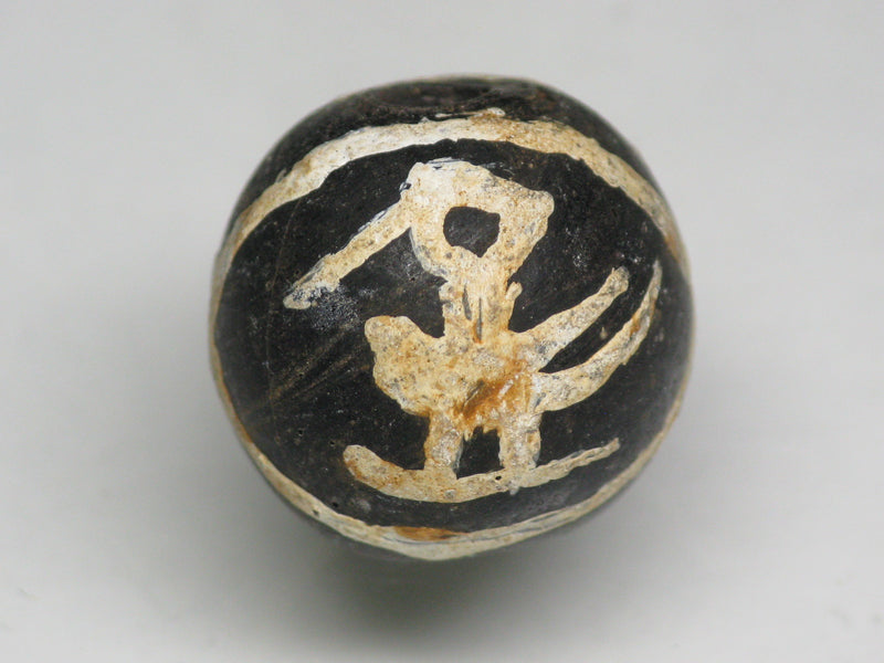 TOKO-BEADS T589-07 Manik Burung(black) 17mm T589-07 マニックブルン（鳥玉/ブラック） 17mm Asian bead & African bead  Handmade,Lampeork,bead,asia,india,ethnic,parts,accessory,beads とんぼ玉,ビーズ,トンボ玉,アジア,インド,エスニック,手作り,パーツ,アクセサリー